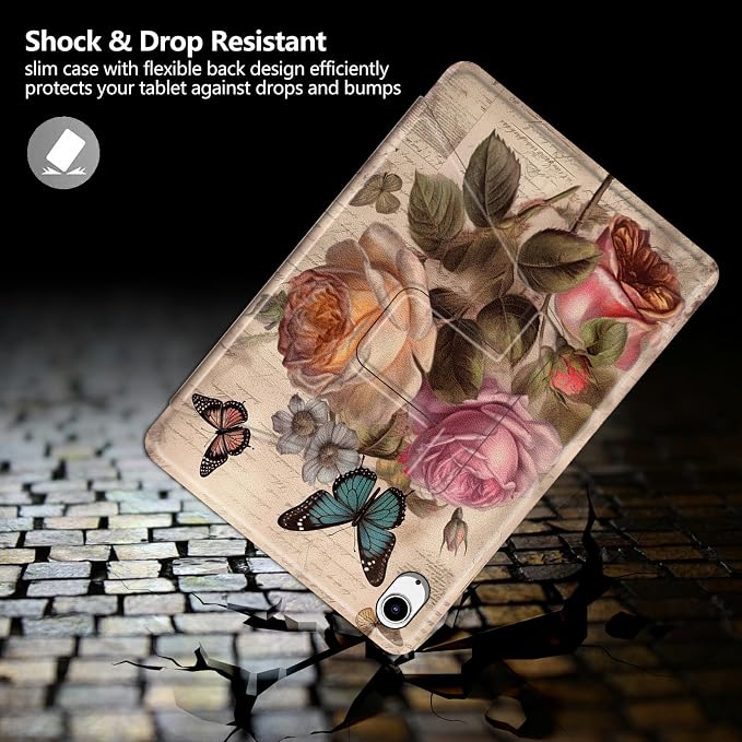 Astronaut Mushrooms Pattern Case for iPad 10.2 iPad 9th Generation 2021/ iPad 8th Generation 2020/ iPad 7th Generation 2019360 Degree Rotating Stand Protective Cover with Auto Sleep/Wake