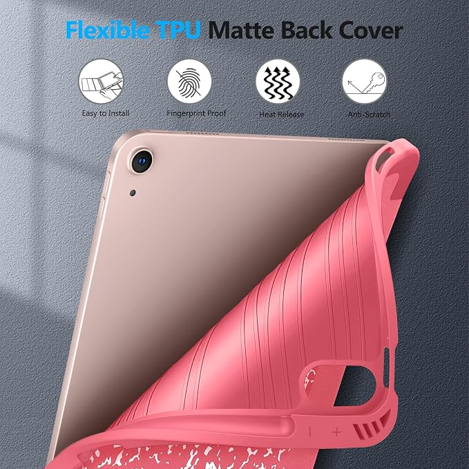 Fintie Slim Case for iPad Air 11-inch &amp iPad Air 5th/4th Generation 10.9 in | Tri-Fold Stand Flexible Soft TPU Back Cover Shockproof Protection Pencil Holder Scratch-Resistant Composition Lil
