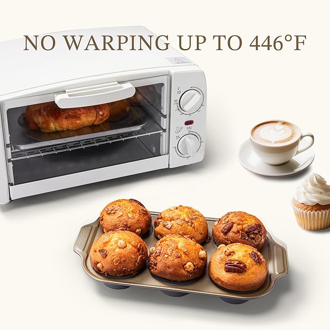 LCKitchen 2-Pack Foldable Nonstick Silicone Muffin Pans For Baking, 6 Cups Cupcake Tin, Egg Molds, Baking For Brownies. Easy To Pop And Clean. Dishwasher Safe BPA Free.