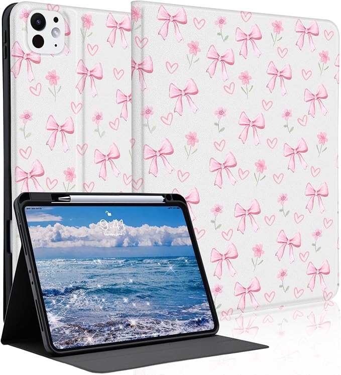 Cute Maple Bear Case for 10.2 iPad 2019/2020/2021(7th/8th/9th Gen) with Pencil Holder Auto Wake/Sleep Leather Soft TPU Back Cover for Women Girls