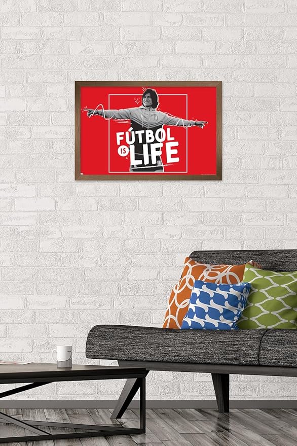 Ted Lasso - Futbol is Life Wall Poster, 22.4L" x 14.7W", Bronze Framed Version