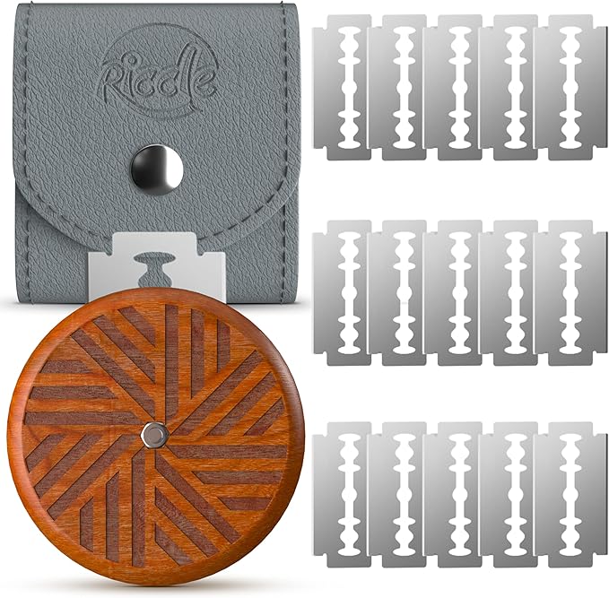 RICCLE Bread Lame Slashing Tool, Dough Scoring Knife with 15 Razor Blades (Brown)