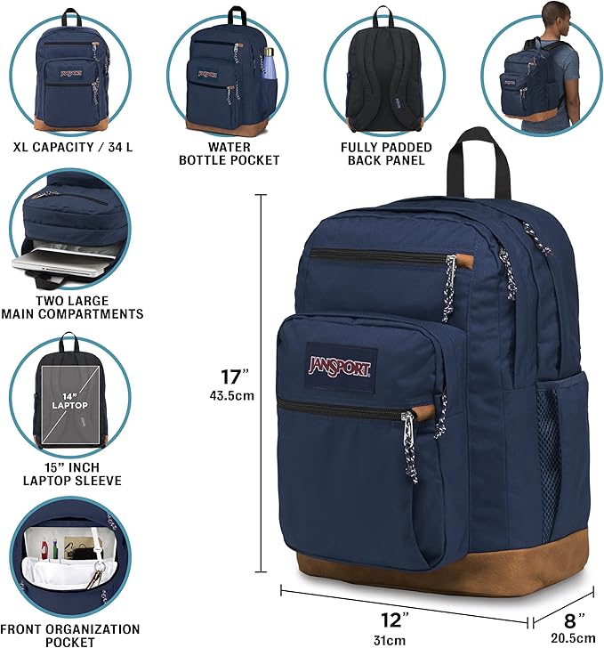 JanSport Cool Backpack, with 15-inch Laptop Sleeve - Large Computer Bag Rucksack with 2 Compartments, Ergonomic Straps, Misty Rose