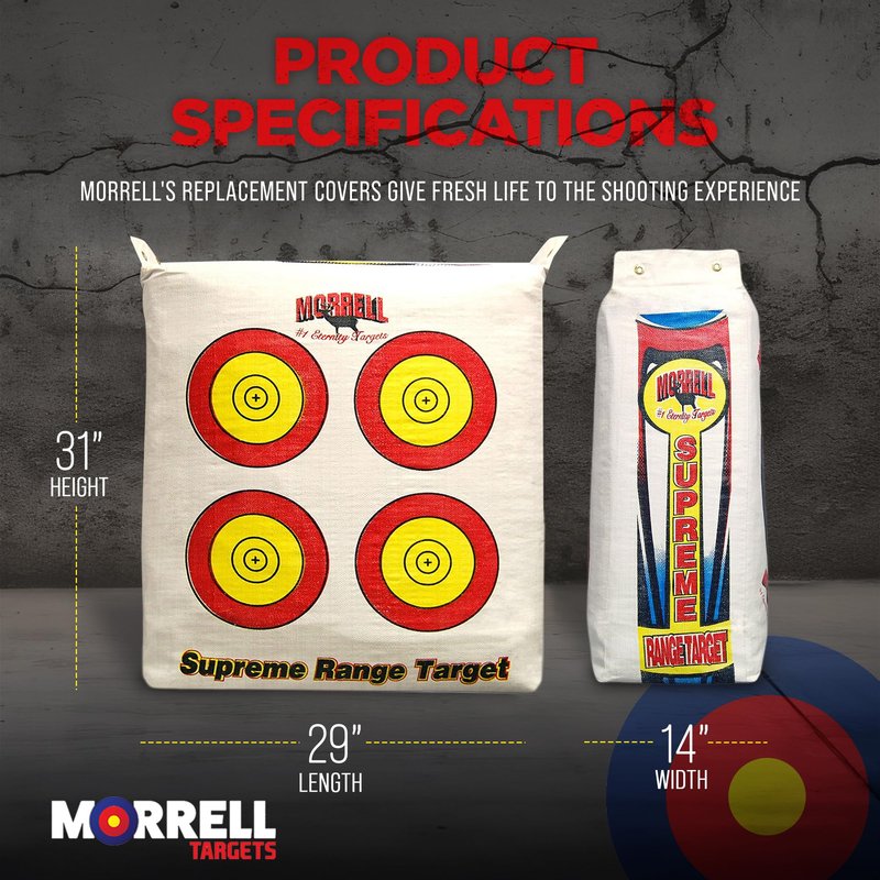 Morrell Weatherproof Supreme Range Adult Field Point Archery Bag Target with NASP Scoring Rings, Nucleus Center, and (2) Replacement Covers