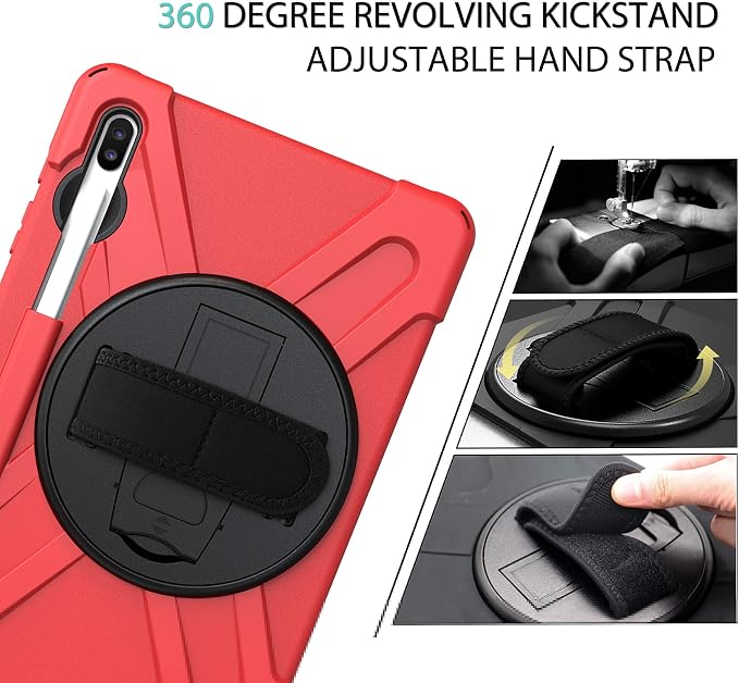 KIQ Shield Series for Samsung Galaxy Tab S7 FE Case Galaxy Tab S8 Plus Case Heavy Duty Shockproof Case w/S Pen Holder for Samsung Tab S7 fe 5G case 12.4 Inch 2020 SM T970 X800 T730 - Black