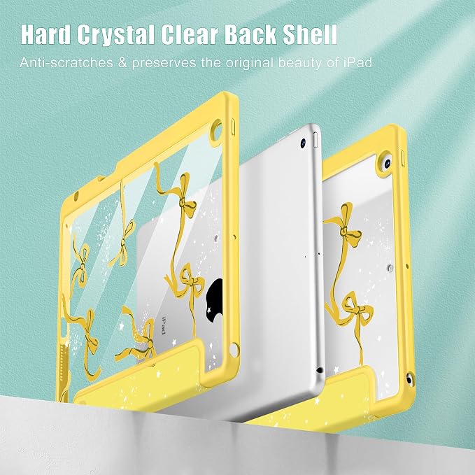 Tuiklol for iPad 10.2 inch 9th / 8th / 7th Gen 2021 2020 2019 Release Case | Built in Pencil Holder - TPU Protection Trifold Stand Stand Clear Back Tablet Cover With Auto Wake/Sleep Blue berries