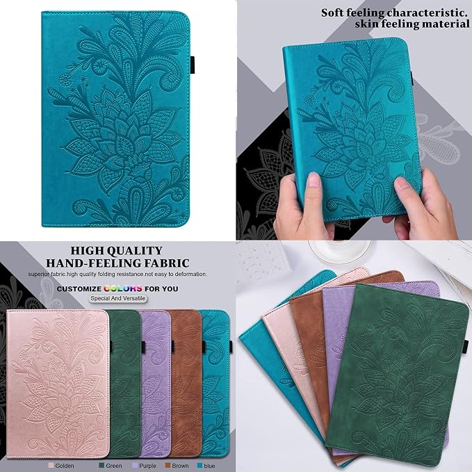 Fire HD 8 Case Slim Folding Stand Auto Wake/Sleep Wallet Case with Cards/Cash Holder for Amazon Fire HD 8(8th/7th/6th Gen 2018/2017/2016 Release)-Black