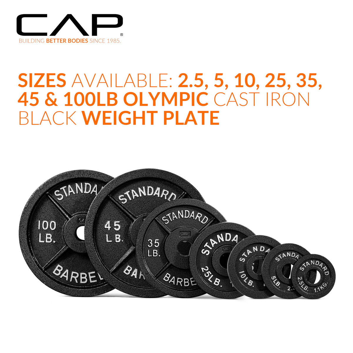 CAP Barbell 2-Inch Olympic Grip Plate, 45-Pounds