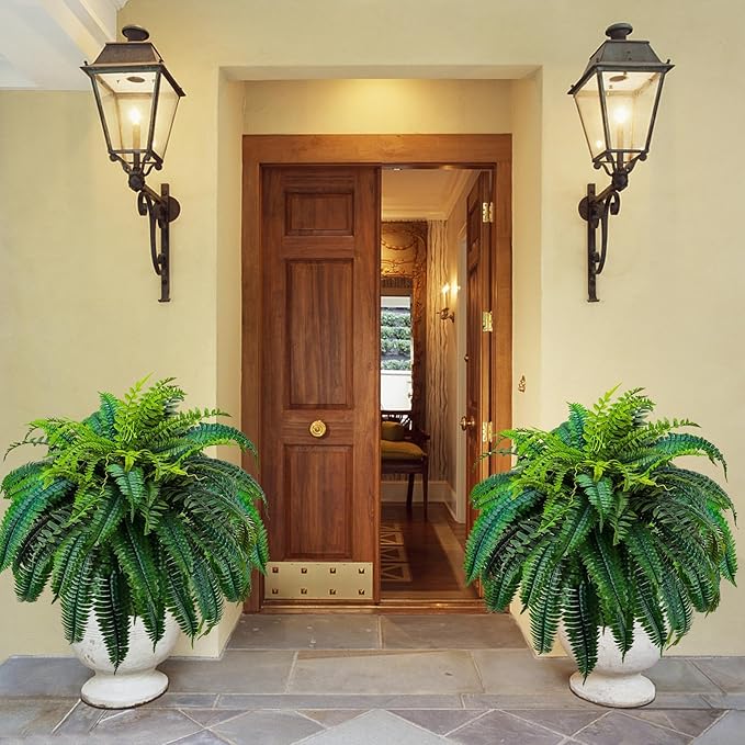 88 Leaves Fake Ferns, Large Artificial Boston Fern, Faux Fern Plants for Home, Office, Garden Indoor Outdoor Decoration(48 inch,1pack)