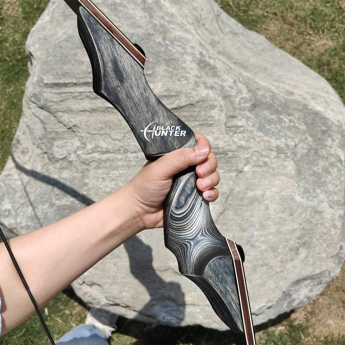 Obert Original Black Hunter Archery Takedown Recurve Bow 58inch with Bamboo Core Limbs Hunting Target Practice