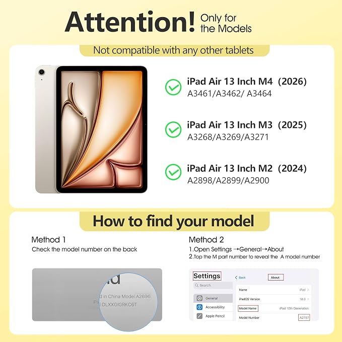 for iPad Air 13 Inch Case M4/M3/M2(2026/2025/2024) Lavender | Slim Trifold Stand Protective Cover with Translucent Hard Back for iPad Air 13 Case Support Touch ID Auto Wake/Sleep