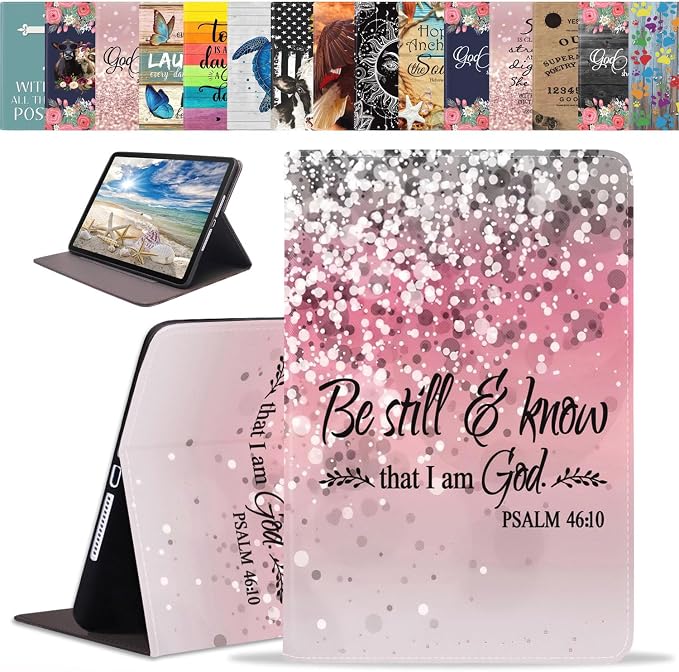 Case for iPad (A16) 11th Generation 11 Inch 2025 iPad 10th Generation 10.9 Inch 2022 Slim PU Leather Folio Smart Cover with Stand &amp Auto Wake/Sleep Bible Verse Psalm 46:10