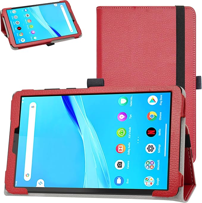 Bige for Lenovo Tab M8 FHD (2nd Gen) CasePU Leather Folio 2-Folding Stand Cover for Lenovo Tab M8 FHD (2nd Gen) TB-8705F 8 Tablet(Only fit Lenovo TB-8705F)Black