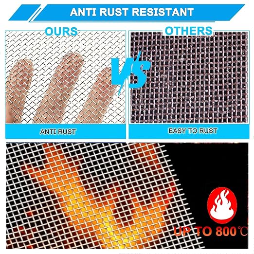 10 Mesh Stainless Steel Mesh Screen 304, 15.7'' x 147'' Metal Mesh Screen