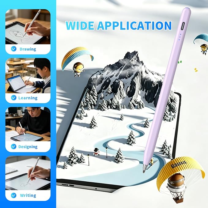 Galaxy Tab A11+ Stylus Pen for Samsung Table A11/A9+/A9 Drawing Stylus for Android Tablets Precise Writing PencilFast ChargingAuto SleepButton on/Off (Black)