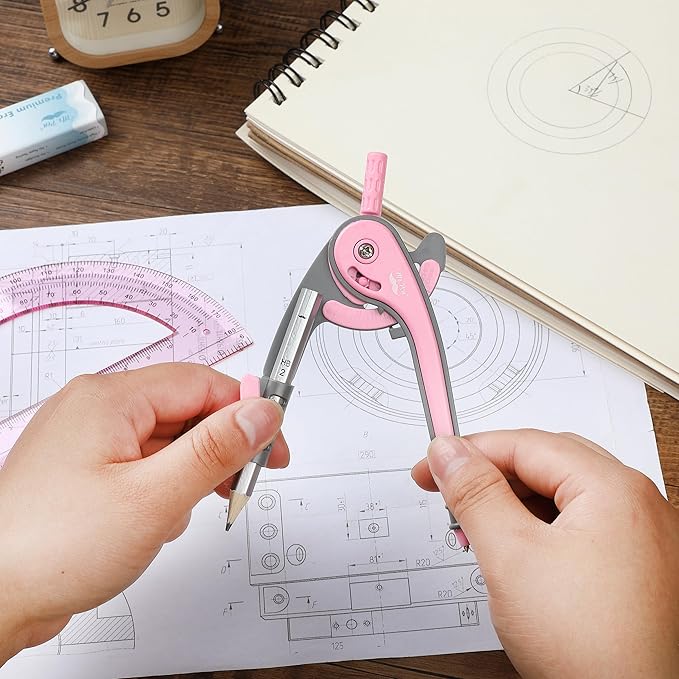 Mr. Pen- Compass and Protractor Set, Math Compass for Geometry and Drawing