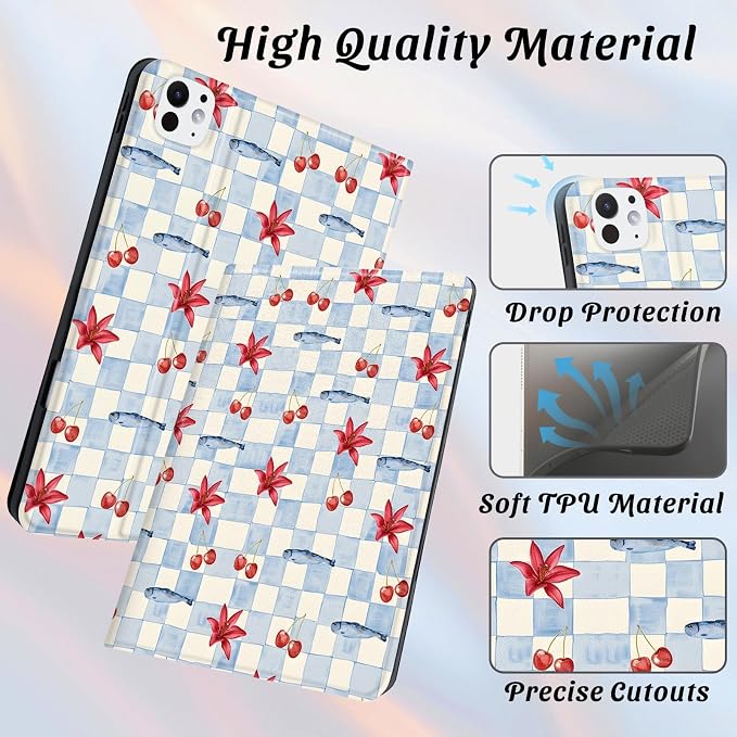 Cute Maple Bear Case for 10.2 iPad 2019/2020/2021(7th/8th/9th Gen) with Pencil Holder Auto Wake/Sleep Leather Soft TPU Back Cover for Women Girls