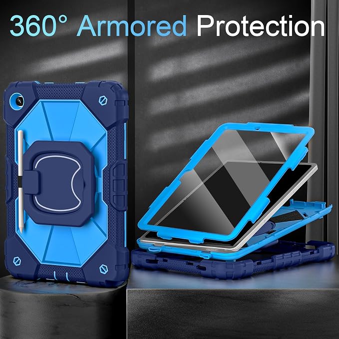 Auizotl Case for Samsung Galaxy Tab A11+/A9+ Plus 11 Inch with Screen Protector/Rotating Stand/Pen HolderMilitary Grade Shockproof Cover for Galaxy Tab A11 Plus /A9 Plus CasesBlack