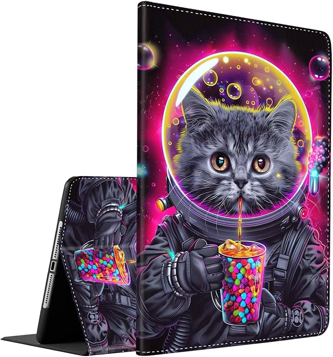 Case for iPad (A16) 11th Generation 11 Inch (2025) iPad 10th Generation 10.9 Inch (2022)，Slim Fit Foldable Standing Cover Case with Auto Sleep/Wake ，Moth Moon
