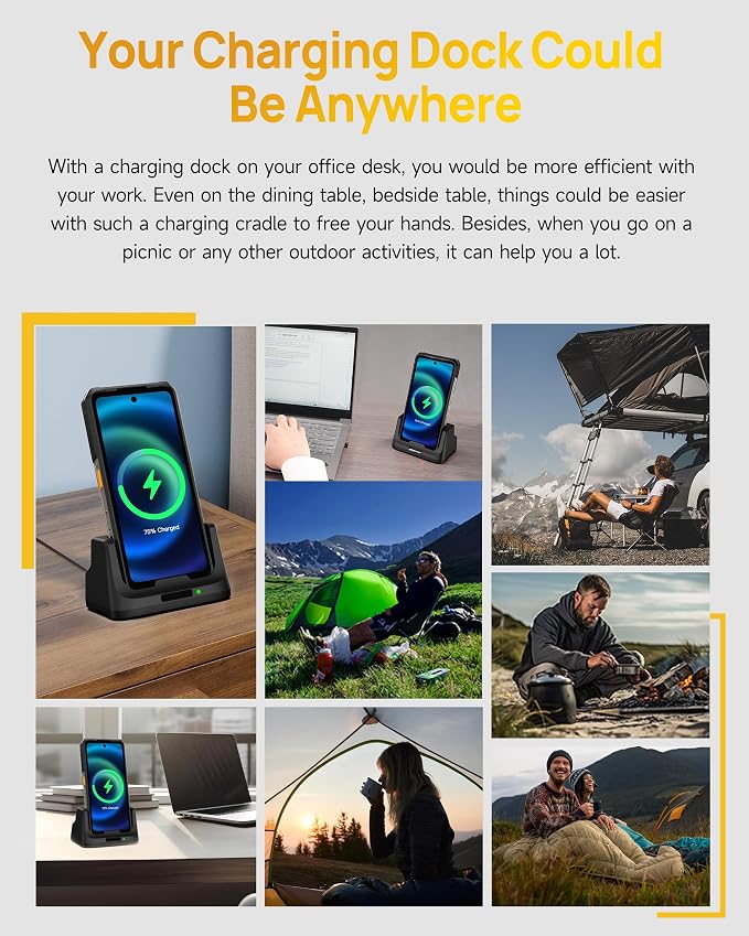 Ulefone Armor 26 Ultra 33W Desk Charging Dock Wireless Charging Station for Ulefone Armor 26 Ultra Not Charger