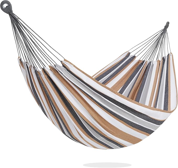 PNAEUT Single Hammocks for Outside, Replacement Outdoor Tree Hammock for Indoor Patio Porch Garden (Coffee, Small)