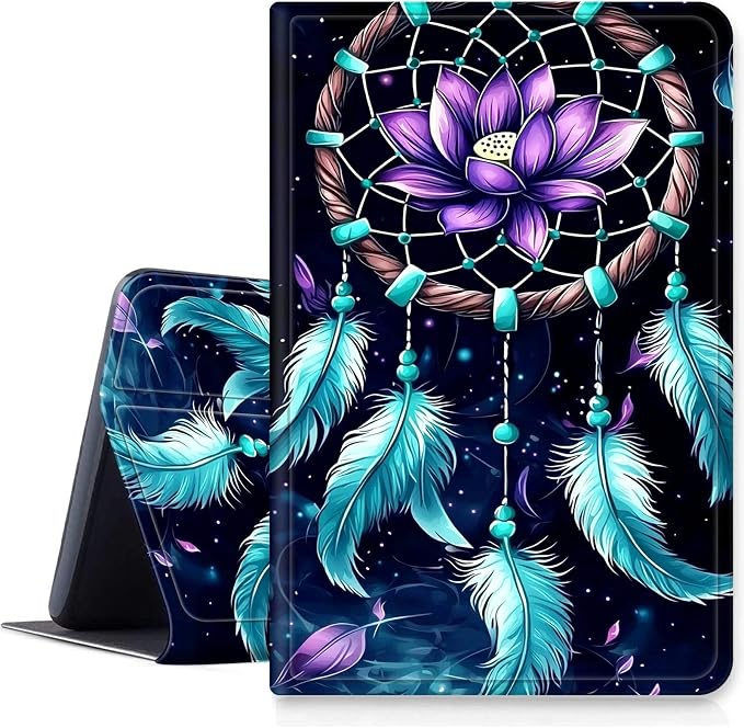 Case for Fire 7 2019/2017/2015Black Cat Purple Roses | DIGTIALL Slim Cover for Fire 7 Tablet 9th/7th/5th Gen 7.0 Folding Stand Protective Case Auto Sleep/Wake Smart Shell