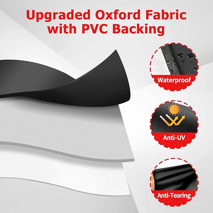 iCOVER Grill Cover, 58 inch BBQ Grill Cover for Outdoor Grill, Anti-UV & Fade Resistant Gas Grill Cover, Waterproof Barbecue Grill Covers for Weber, Char-Broil, Nexgrill and More, Black