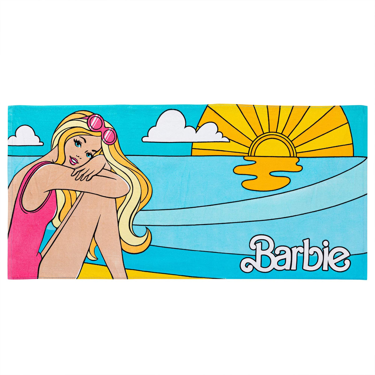 Barbie Super Soft Cotton Bath/Pool/Beach Towel, Barbiecore 58 in x 28 in, (Official Barbie Product) By Franco