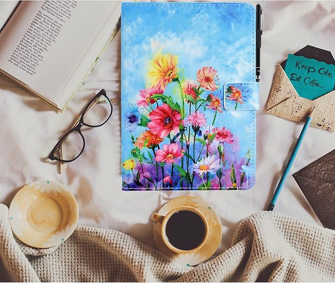 Case for Kindle Fire HD 10/10 Plus 13th/11th Generation 2023/2021 | PU Leather Folio Folding Stand Protective Cover for Fire HD 10.1 inch Tablet Auto Sleep Wake Hummingbird