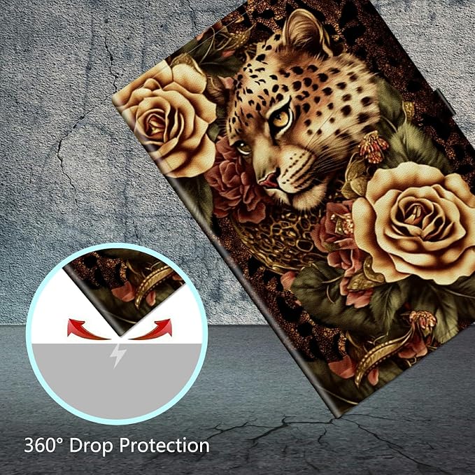 Universal Case for 10.6 inch 11 inch TabletUniversal Case for 10.6-11 Inch Touchscreen TabletSlim PU Leather Stand Folio Shell Cover with 360 Degree Rotatable Kickstand ViewingAbstract Sun Leaf