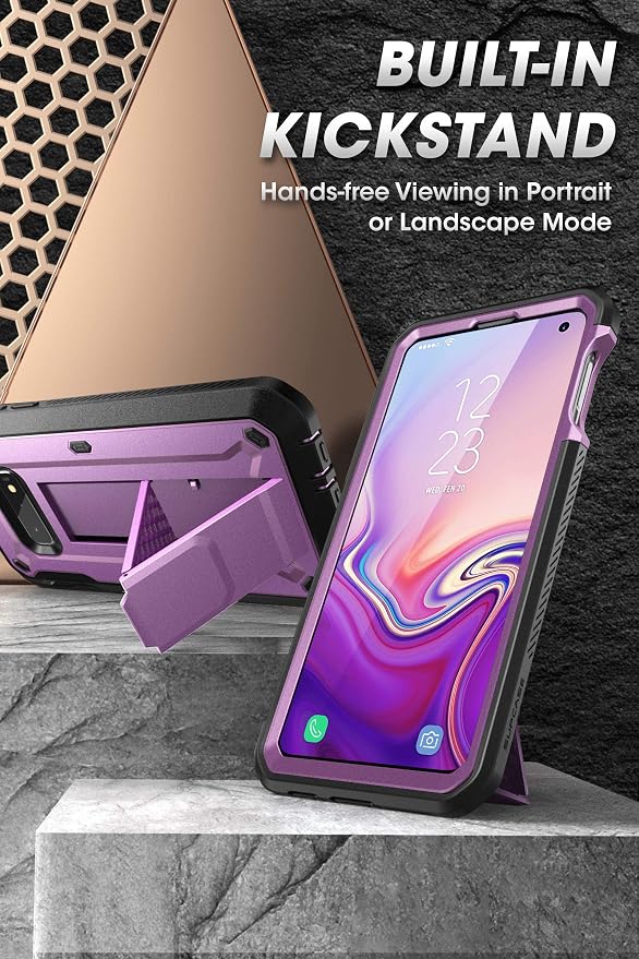 SUPCASE Unicorn Beetle Pro Series Designed for Samsung Galaxy S10e Case (2019 Release) Full-Body Dual Layer Rugged With Holster &amp Kickstand With Built-in Screen Protector (Black)