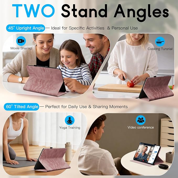 Galaxy Tab S10 Lite / S10 FE / S9 FE Case(10.9 Inch) Frozen Lake Premium Leather with Soft-Touch Feel Built-in Card Slots Adjustable Kickstand Slim and Lightweight ICY Blue