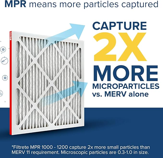 Filtrete 24x30x1 AC Furnace Air Filter, MERV 11, MPR 1000, Micro Allergen