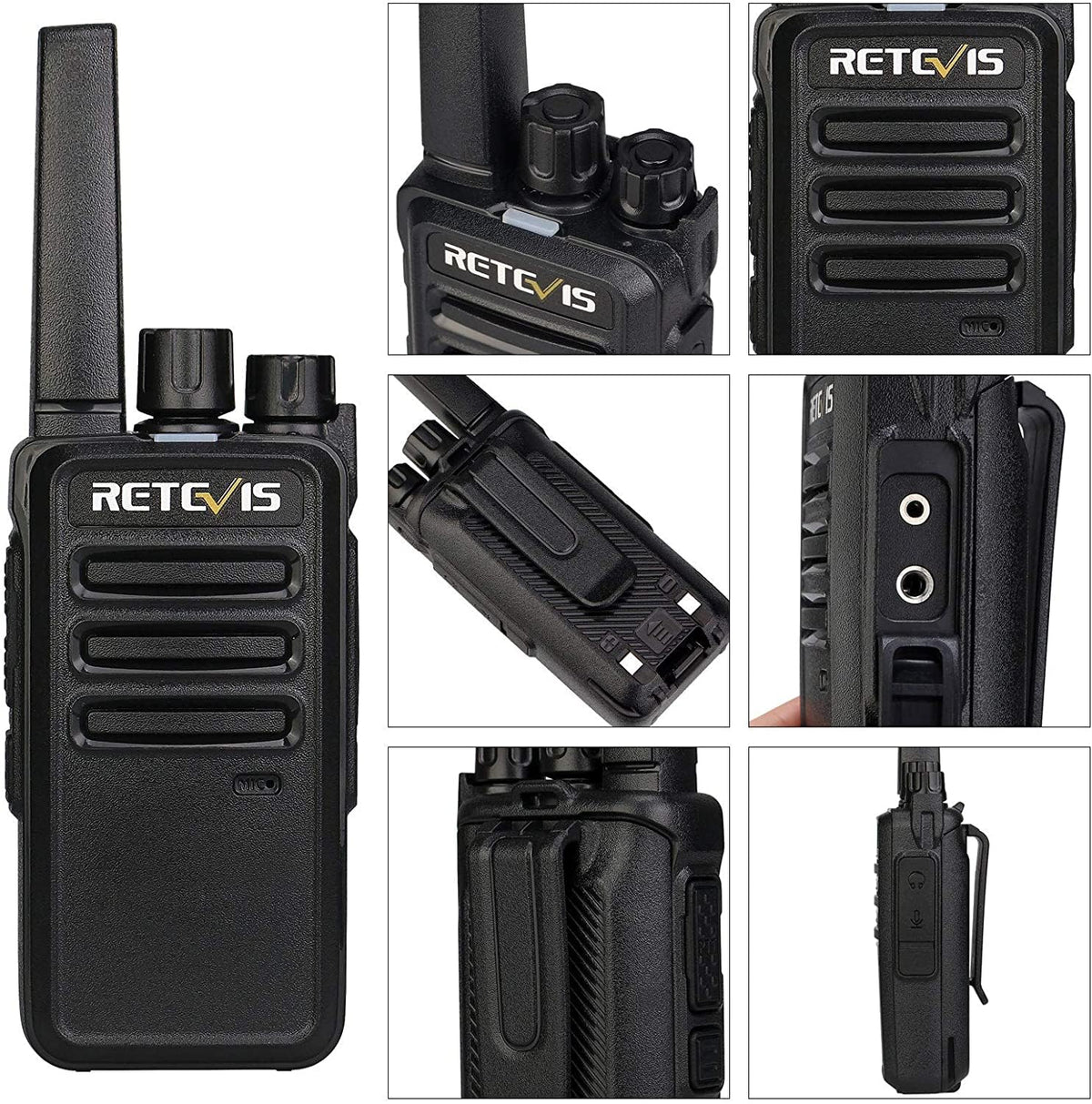 Retevis RT68 Walkie Talkies for Adults, 2 Way Radios Long Range, Hands Free, 1200mAh Battery, Portable Walkie Talkie Rechargeable with USB Charging Base, for Hunting Hiking (4 Pack)