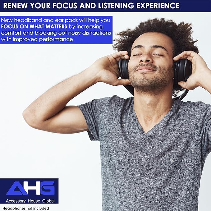 Replacement QC Ear Pad and Headband Pad Kit Cushion. Compatible with Bose QuietComfort (2023) QC45 QC35 QC35 II QCSC QCSE Wireless Noise Cancelling Headphones (Black)