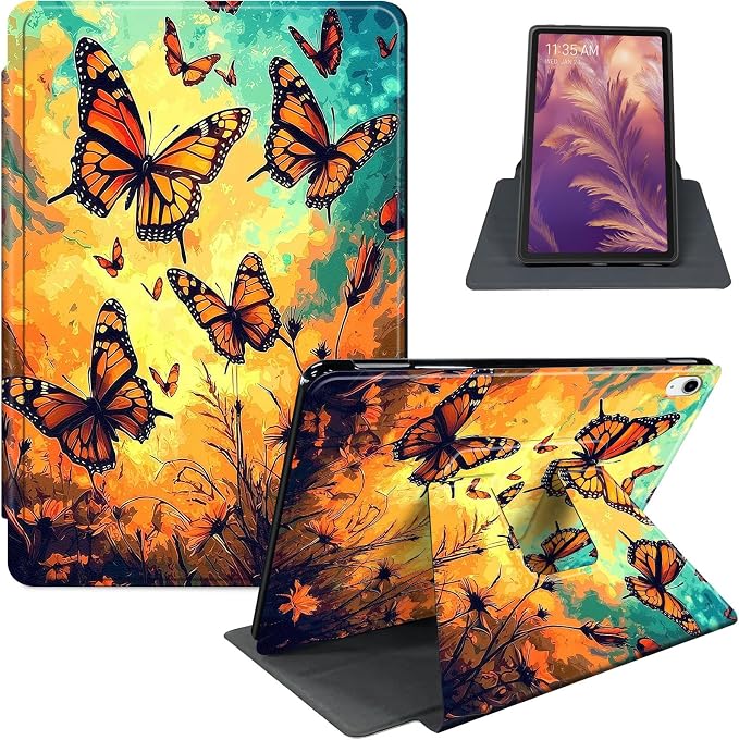 for iPad 11th Generation (A16 2025) 11 / iPad 10th Gen 10.9 2022 Case 360° Rotating PU Leather Stand Cover with Auto Sleep/Wake Shockproof TPU Backl Two Dragons Fighting