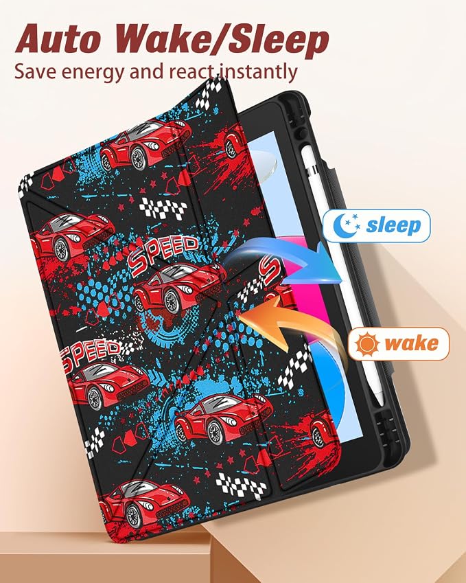 for iPad 9th/8th/7th Generation 10.2 Inch Case with Pen Holder for Boys Girls Women Men Cute Cartoon Anime Cool Funny Protector Stand Tablet Cover for Apple i Pad 7/8/9 Book Cat