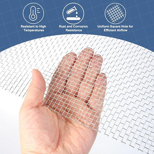 uxcell 5 Mesh 79" x 12" Woven Wire Mesh, 304 Stainless Steel Air Vent Filter