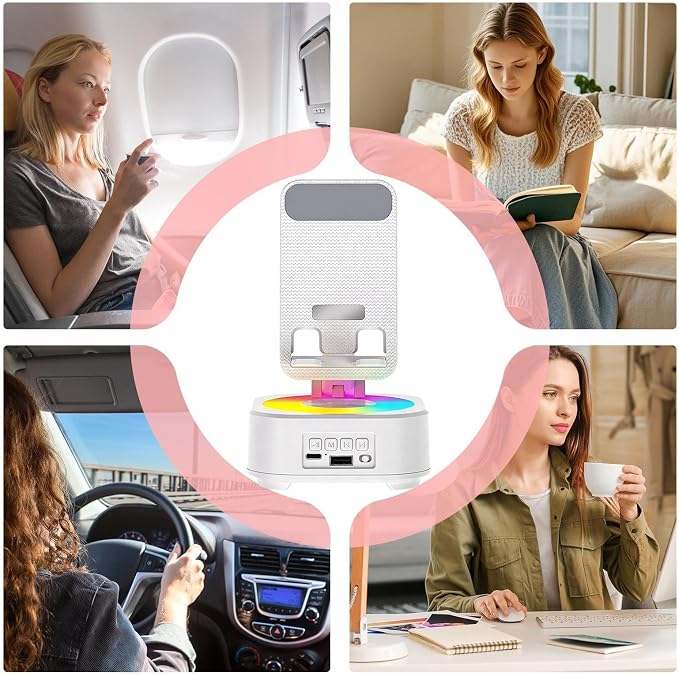 Speaker Phone Holder – ABS 11×11×19cm | 360° Adjustable Phone Stand with Audio Support | Desktop Pħ Holder Speaker for Live Streaming Home Office School Use