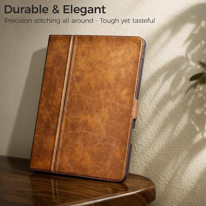 for iPad Air 13 Inch Case M4/M3/M2 (2026/2025/2024) Black | Slim LightweightPremium Vegan Leather CoverPencil HolderAuto Sleep/WakeMulti Viewing AngleTyping AngleMagnetic Clasp