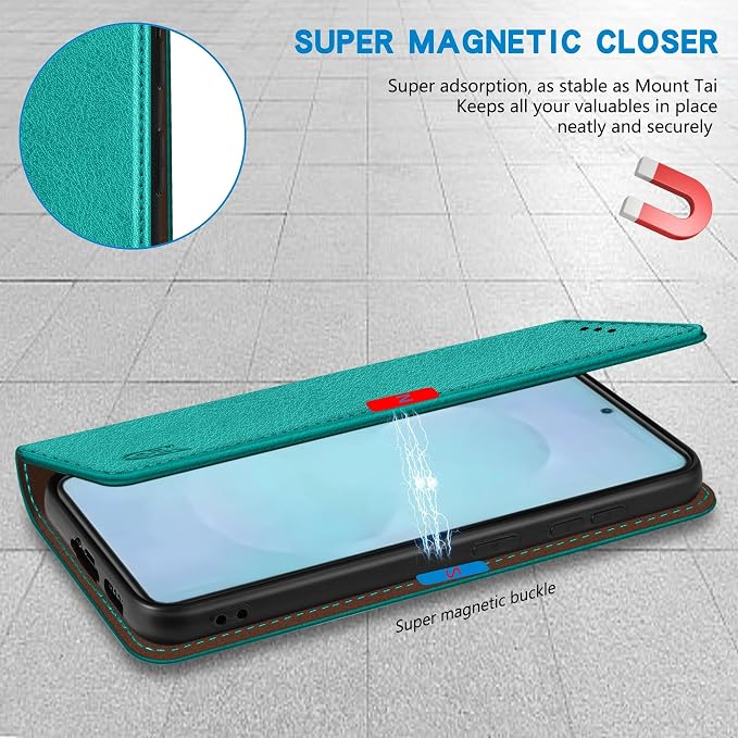 ZZXX for Samsung Galaxy S25 Wallet Case with [RFID Blocking] Card Slot Stand Strong Magnetic Leather Flip Fold Protective Phone Case for Samsung Galaxy S25 Case Wallet(Black-6.2 inch)