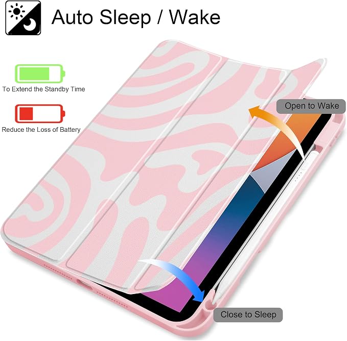 Tuiklol for iPad 10.2 inch 9th / 8th / 7th Gen 2021 2020 2019 Release Case | Built in Pencil Holder - TPU Protection Trifold Stand Stand Clear Back Tablet Cover With Auto Wake/Sleep Blue berries