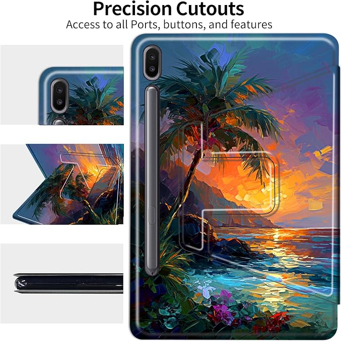 for Samsung Galaxy Tab S6 (10.5 inch) Tablet 2019 release-360 Degree Rotating Stand PU Leather Cover with Auto Wake/Sleep + S Pen HolderArt Butterfly