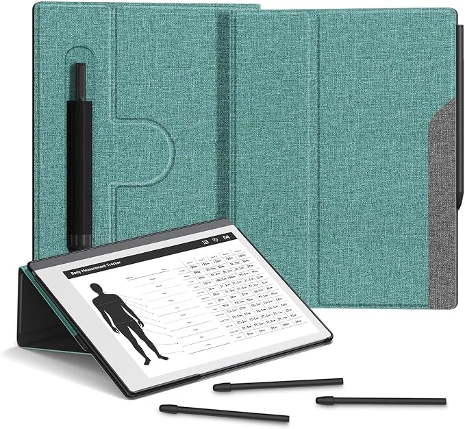 Case for Remarkable 2 Paper Tablet 10.3 2020 Released Fabric Folio Cover with Pen Pocket Stable Stand Design Black &amp Light Cork (Exclusive Templates Provided)