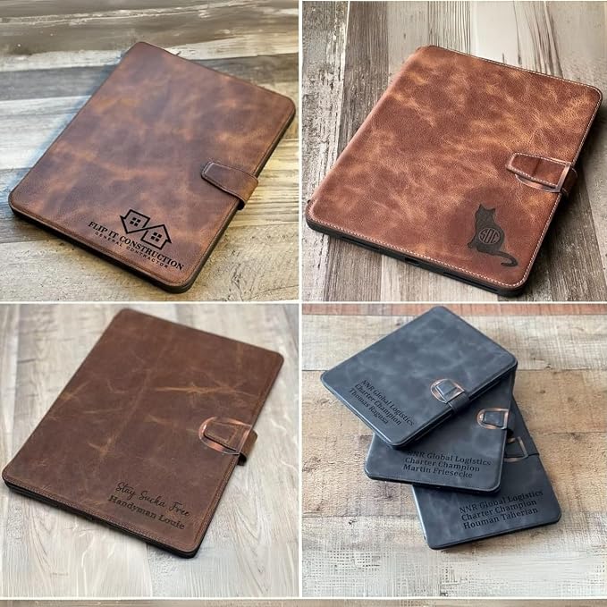 Genuine Leather Handmade iPad 10.2 Magnetic Closure Case with Separeted Compartments and Card Slots for Women &amp Men (8th Gen 2020) (7th Gen 2019) (Black)