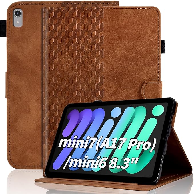 Case for iPad mini 7 A17 Pro 2024/iPad Mini 6 2021 8.3 InchMulti-Angle ViewingiPad mini 6th/7th Magnetic PU Leather Folio Cover(A2995/A2996/A2993/6th Gen A2567 A2568 A2569) Black