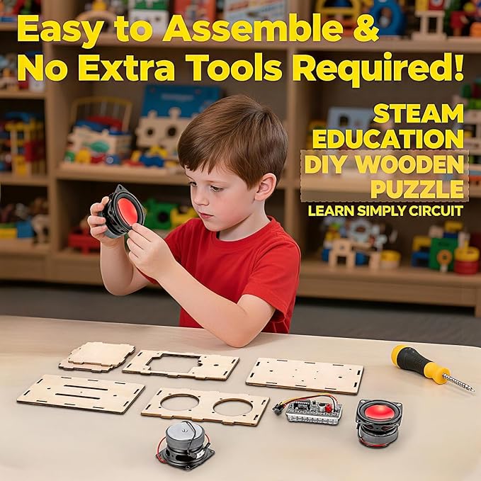 DIY Bluetooth Speaker Kit with Metal Handle - STEM Projects for Kids Ages 8-12, Build Your Own Portable Speaker, No Soldering Electronics Science Gift, STEM Toys for 8 9 11 13