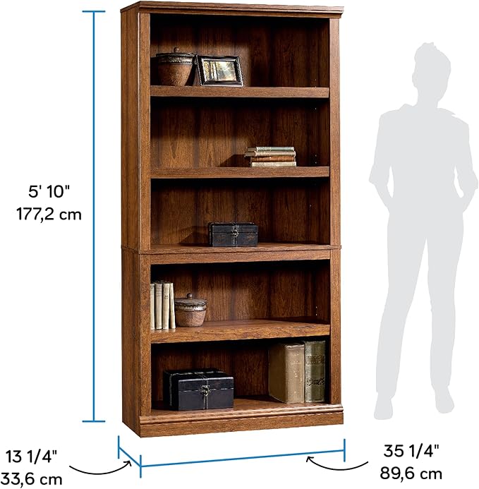Sauder Miscellaneous Storage 5-Shelf Bookcase/ Book shelf, Washington Cherry finish