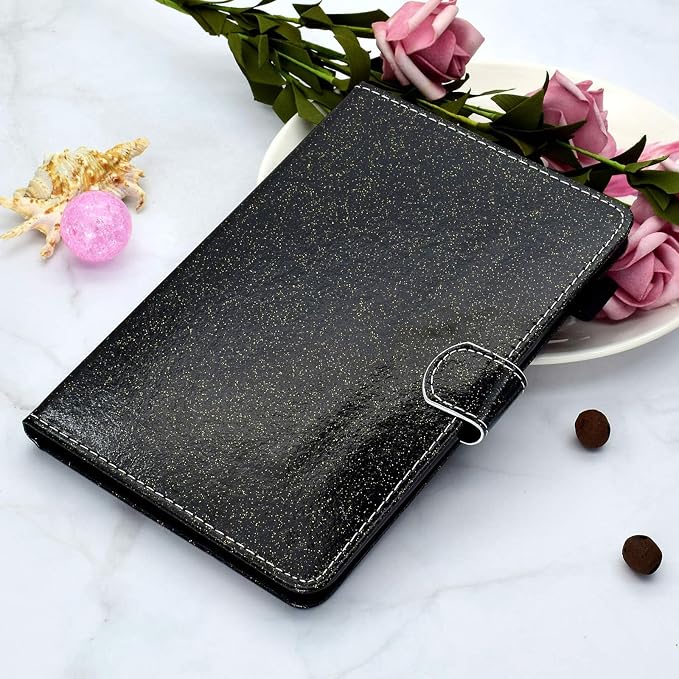 Fire HD 8 Case Slim Folding Stand Auto Wake/Sleep Wallet Case with Cards/Cash Holder for Amazon Fire HD 8(8th/7th/6th Gen 2018/2017/2016 Release)-Black