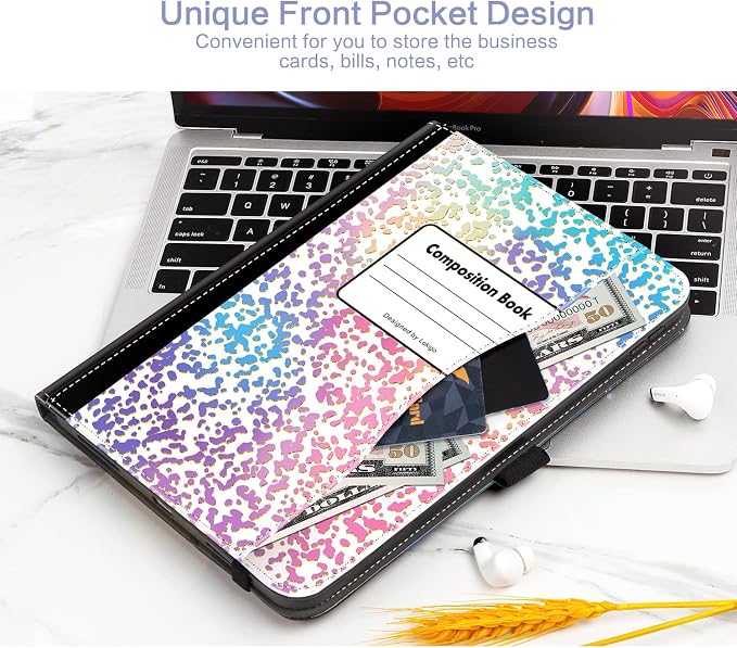 Lokigo Case for iPad (A16) 11th/10th Generation Aurora Forest | for iPad 11th-11 Inch/10th-10.9 Inch Stand Cover Pencil Holder/Hand Strap/Pocket Support Touch ID Auto Wake/Sleep